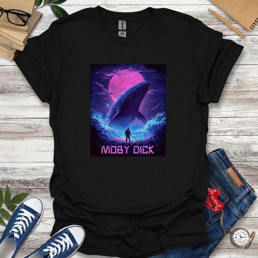 Moby-Dick By Herman Melville Synth Glitch Style Graphic T-Shirt