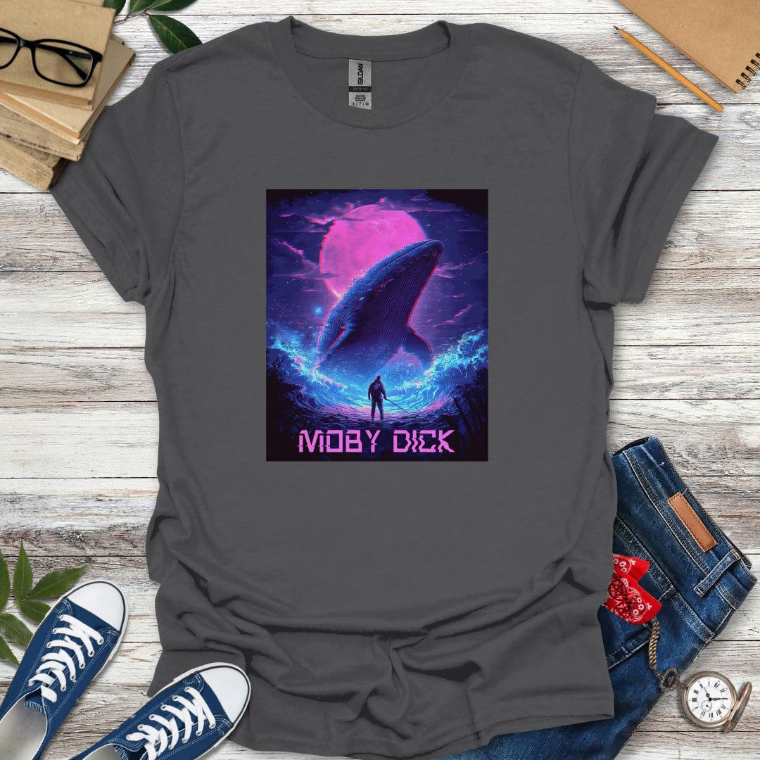 Moby-Dick By Herman Melville Synth Glitch Style Graphic T-Shirt