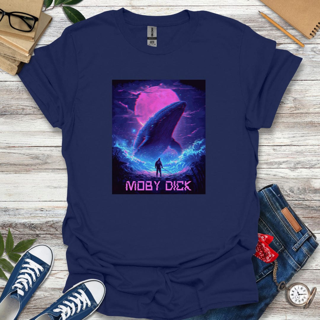 Moby-Dick By Herman Melville Synth Glitch Style Graphic T-Shirt