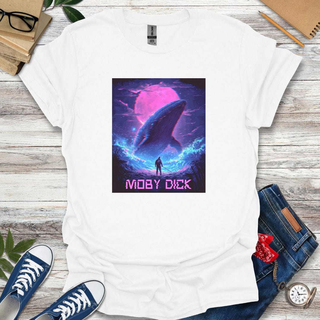 Moby-Dick By Herman Melville Synth Glitch Style Graphic T-Shirt