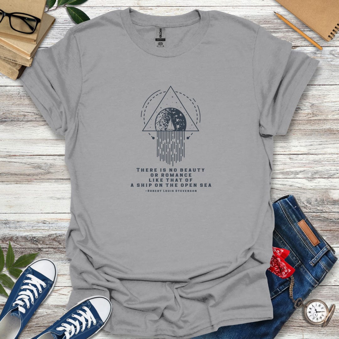 A Ship On The Open Sea - Robert Louis Stevenson Quote T-Shirt