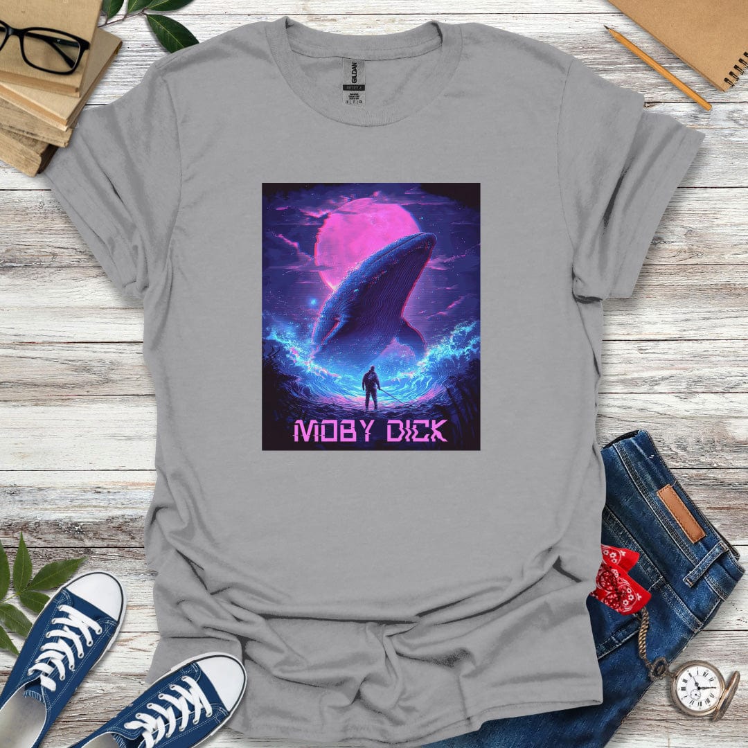 Moby-Dick By Herman Melville Synth Glitch Style Graphic T-Shirt