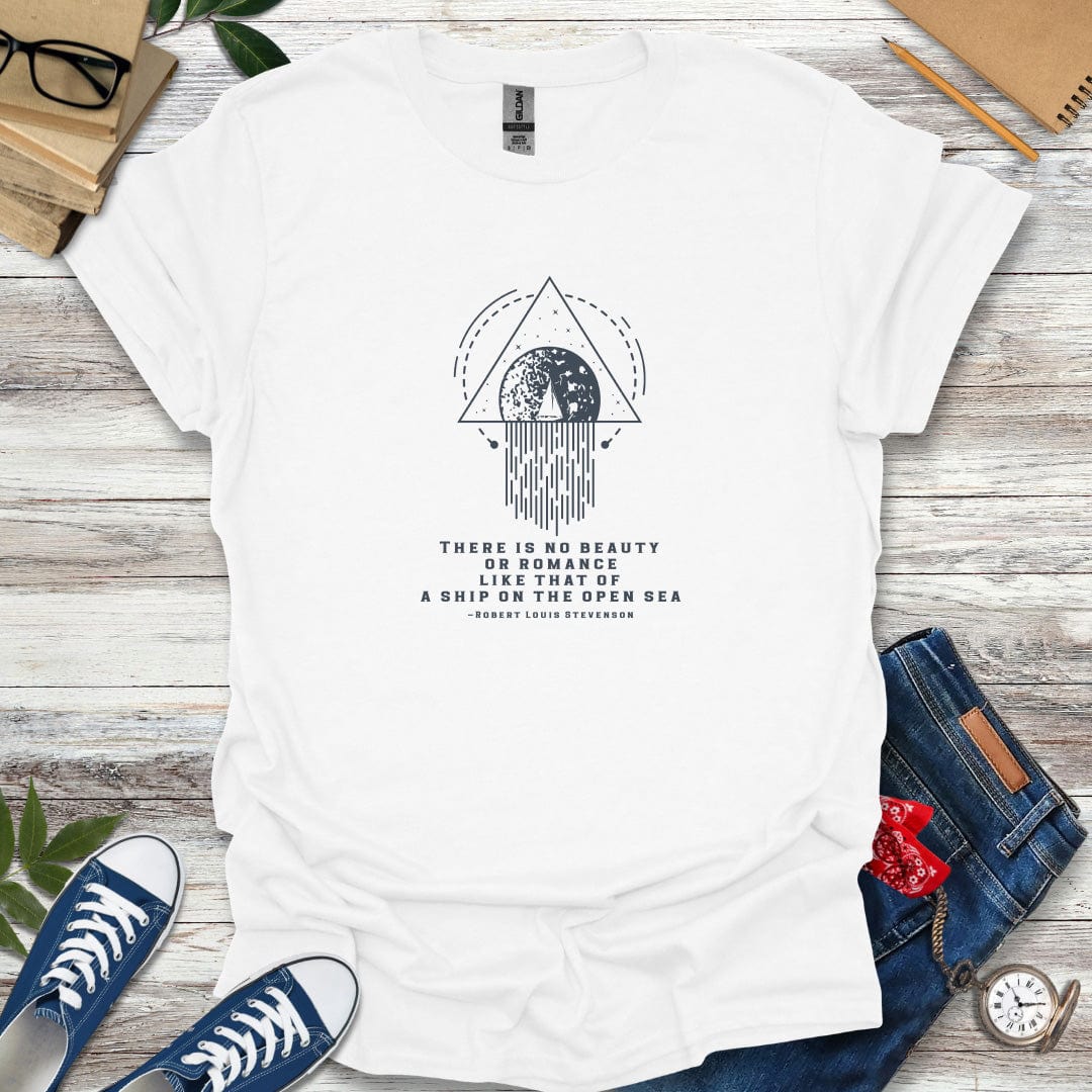 A Ship On The Open Sea - Robert Louis Stevenson Quote T-Shirt